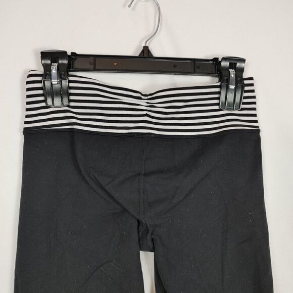 Lululemon Gather & Crow CropBlack / Classic Stripe Black White / Pink Size 6.Wa - Picture 6 of 7